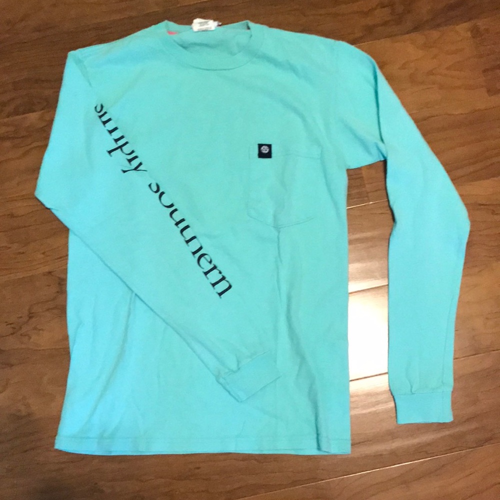 Simply Southern long sleeve teal tee